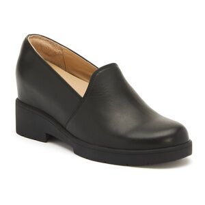 NEW ABEO Horizon Slip-On Black Leather Clogs Women’s 7.5 Neutral Footbed